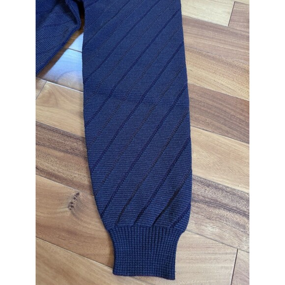 Vtg Idea Uomo Wool Blend Sweater Striped M Made In Italy Brown Preppy Professor - Picture 7 of 11